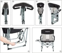 KingCamp Faltbarer Regiestuhl Mit Seitentisch Schwarz/grau 17 KingCamp Faltbarer Regiestuhl Mit Seitentisch Schwarz/grau -Campingausrüstung 76999 3