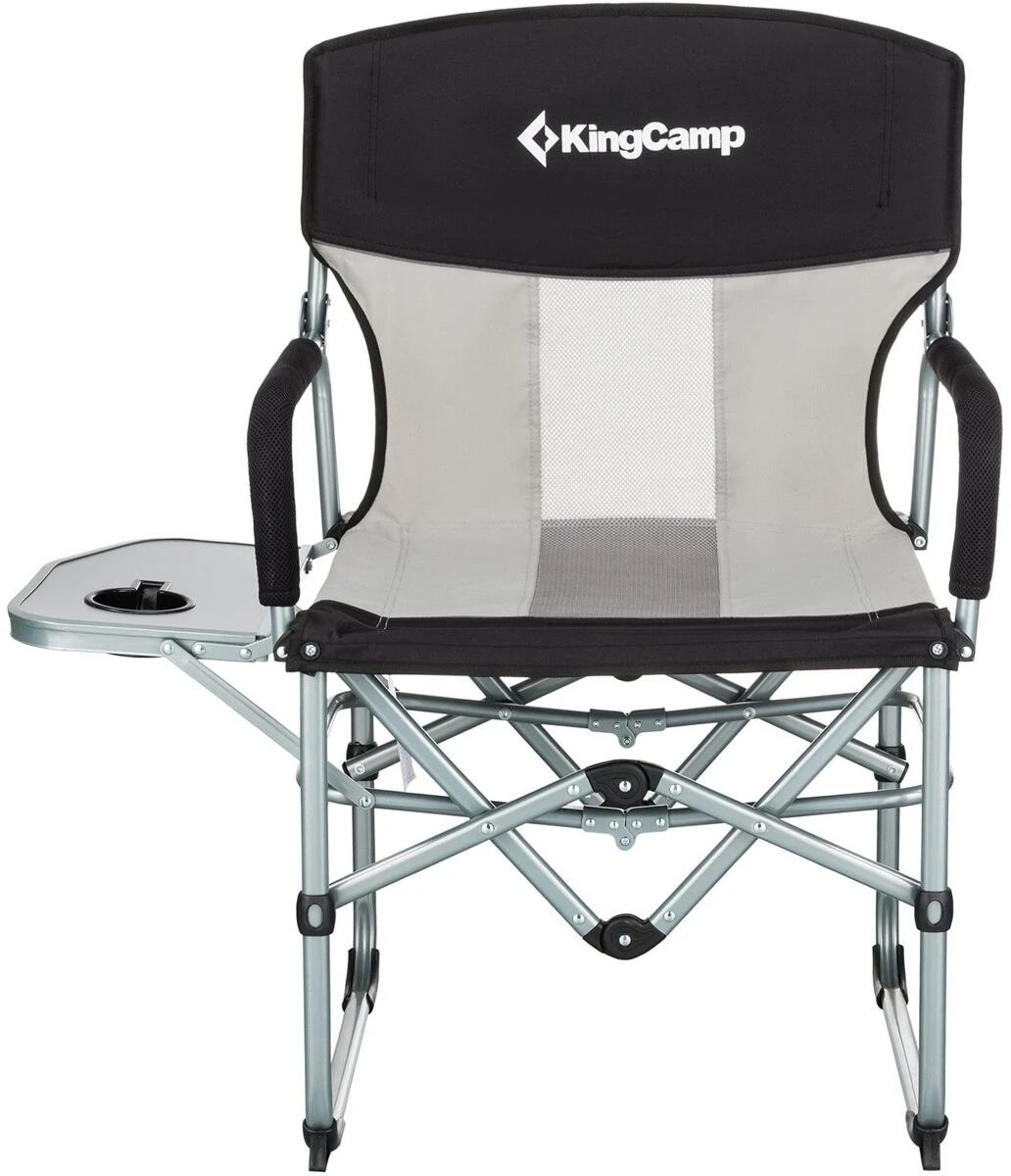 KingCamp Faltbarer Regiestuhl Mit Seitentisch Schwarz/grau 9 KingCamp Faltbarer Regiestuhl Mit Seitentisch Schwarz/grau – Bild 7