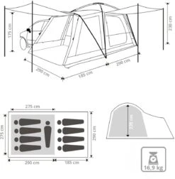 KingCamp Meilfi Plus Bus & Caravan Heckfamilienzelt, Blau/weiß -Campingausrüstung 77196 0 2