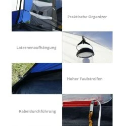 KingCamp Meilfi Plus Bus & Caravan Heckfamilienzelt, Blau/weiß -Campingausrüstung 77196 0 6