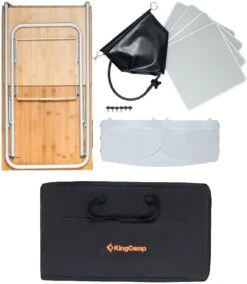 KingCamp Campingküche, 190x46x86cm, Silber/schwarz -Campingausrüstung 77258 3