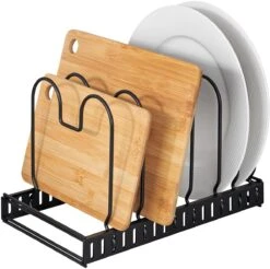 WENKO Deckel- Und Pfannenhalter, Ausziehbarer Geschirrständer Für Deckel Und Pfannen -Campingausrüstung 78204 2