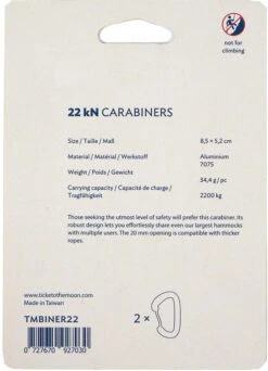 Ticket To The Moon Hängemattenkarabiner, Aluminium, 22kN -Campingausrüstung 79116 0 2