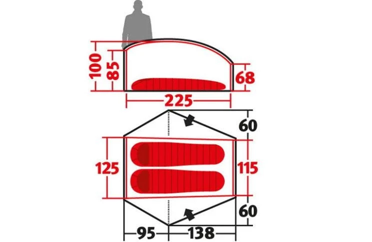 Wechsel Exogen 2 Geodätzelt, 2-Personen, 125x225cm, Grün 10 Wechsel Exogen 2 Geodätzelt, 2-Personen, 125x225cm, Grün – Bild 8