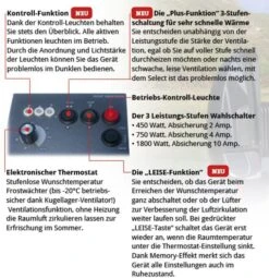 Ecomat 2000 Select Heizlüfter, 230V, 1800W -Campingausrüstung 8152 6