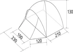 Brunner Globo 3 Kuppelzelt, 3-Personen, 210x205cm, Grün/grau -Campingausrüstung 83355 1