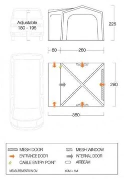 Vango Agora Air VW Luft-Busvorzelt, 360x280cm, 1 Wohnraum, Grau 11 Vango Agora Air VW Luft-Busvorzelt, 360x280cm, 1 Wohnraum, Grau -Campingausrüstung 84304 0 4