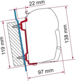 Fiamma F45 Adapter Für Transit/Sprinter/Crafter High Roof Ab Bj. 06