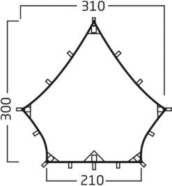 Nordisk Voss Diamond PU Tarp, 300x310cm, Grün -Campingausrüstung 89290 12