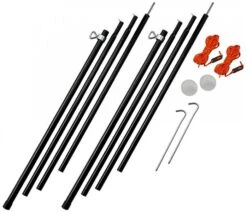 Vango Adjustable Steel King Poles Aufstellstangen 180-220cm, Schwarz
