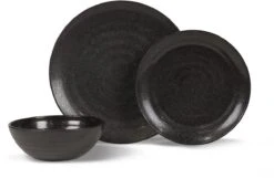 Kampa Ebony Geschirrset, Melamin, 12-teilig