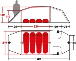 Wechsel Endeavour Tunnelzelt, 4-Personen, 505x210cm, Grün 25 Wechsel Endeavour Tunnelzelt, 4-Personen, 505x210cm, Grün -Campingausrüstung 90522 11
