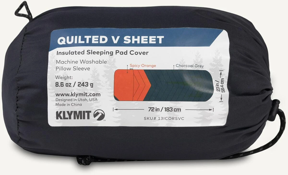 Klymit Quilted V Sheet Überzug, 183x58cm, Grau/rot 8 Klymit Quilted V Sheet Überzug, 183x58cm, Grau/rot – Bild 6
