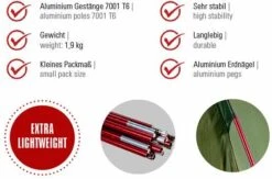 High Peak Kingfisher Kuppelzelt, 2-Personen, 220x140cm, Pesto Rot -Campingausrüstung 94587 0 3