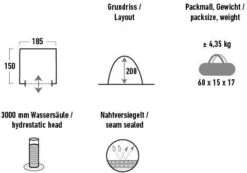 High Peak Torbole Mehrzweckzelt, 185x150cm, Hellgrau-schwarz-blau -Campingausrüstung 94597 0 2