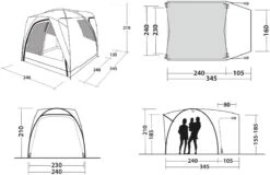 Outwell Beachcrest Heckzelt, 240x345cm, Grün -Campingausrüstung 94955 0 11