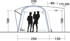 Outwell Linnburg Air Rear Luft-Busvorzelt, 250x380cm, Grau -Campingausrüstung 94960 0 11