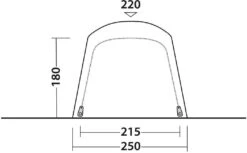 Outwell Linnburg Air Rear Luft-Busvorzelt, 250x380cm, Grau -Campingausrüstung 94960 0 12