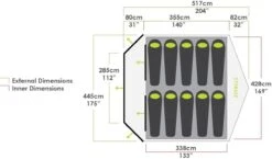 Zempire Pronto 10 Luftzelt, 10-Personen, 445x517cm, Grau/braun -Campingausrüstung 96047 0 7