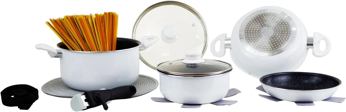 Gimex White Line Kochtopfset, Aluminium, 8-teilig 3 Gimex White Line Kochtopfset, Aluminium, 8-teilig