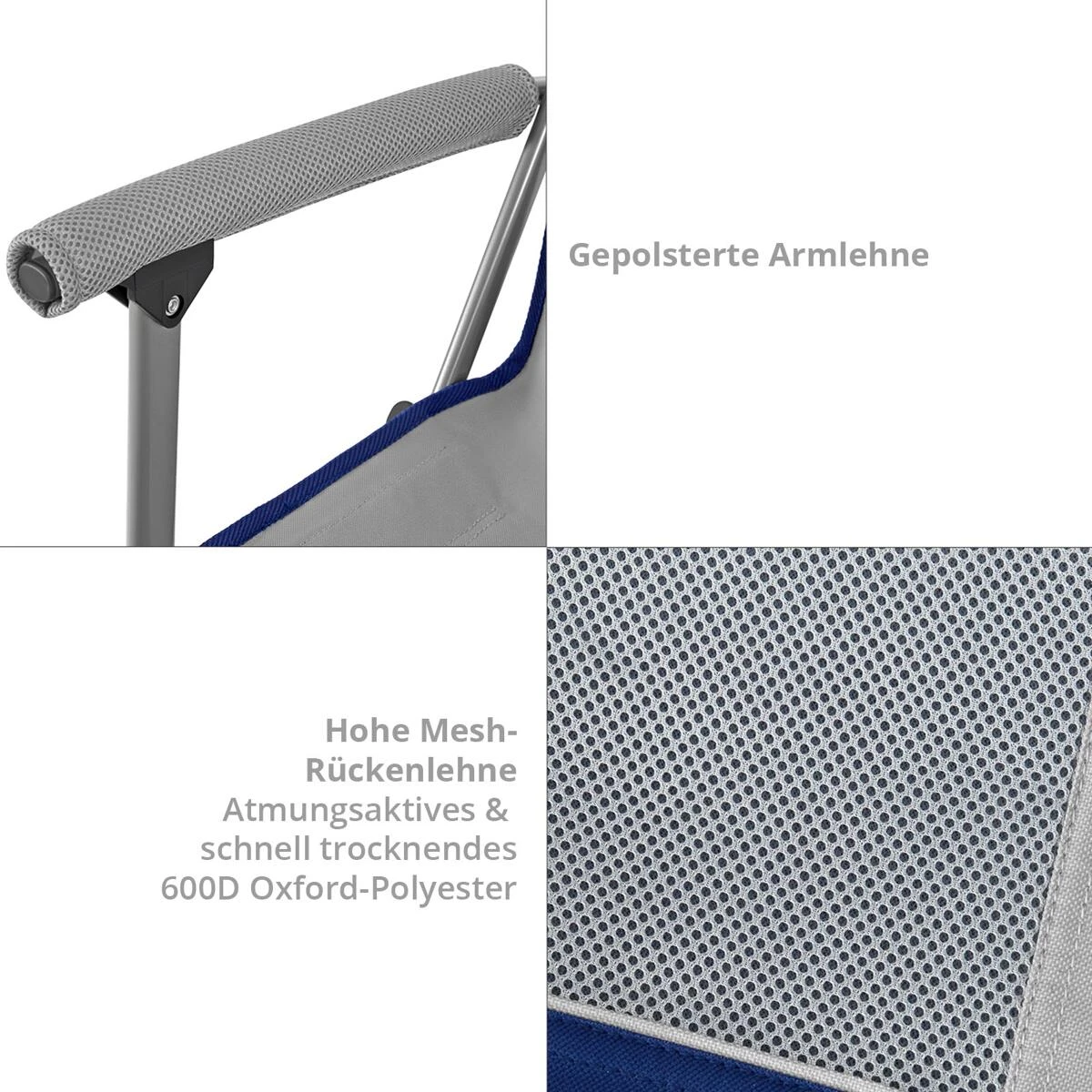 KingCamp Faltstuhl, Blau, 73x59x95cm 8 KingCamp Faltstuhl, Blau, 73x59x95cm – Bild 6