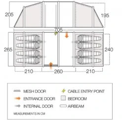 Vango Longleat II Air 800XL Luftzelt, 8-Personen, 265x705cm, Grün 11 Vango Longleat II Air 800XL Luftzelt, 8-Personen, 265x705cm, Grün -Campingausrüstung 97469 0 4