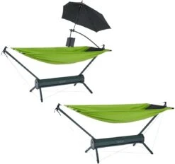 QNUX Travel Hängematte, Grün/grau