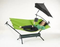 QNUX Travel Hängematte, Grün/grau -Campingausrüstung 9816 6